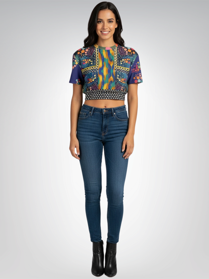 One Koi Two Koi Constellation Eco-Poly Short Sleeve Cropped Pullover