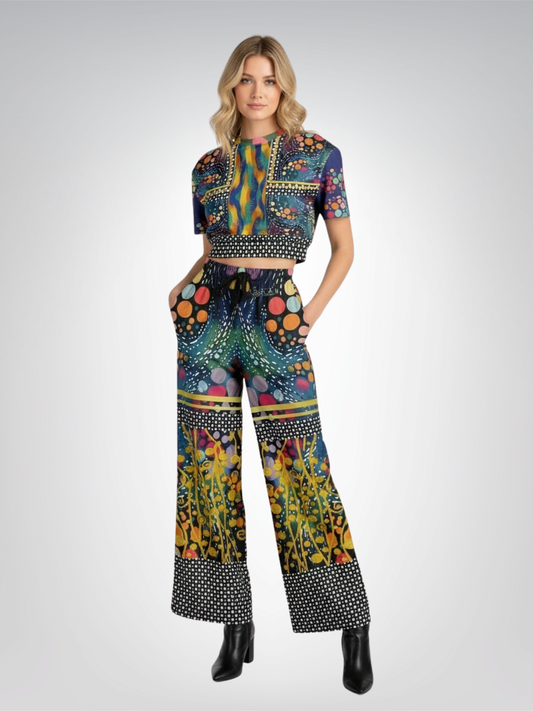 One Koi Two Koi Constellation Eco-Poly Short Sleeve Cropped Pullover