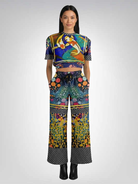 One Koi Two Koi - Best of Luck Eco-Poly Short Sleeve Cropped Pullover