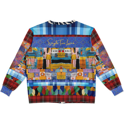 Open Window in Provence Graffiti Patchwork Heavyweight Unisex Cardigan