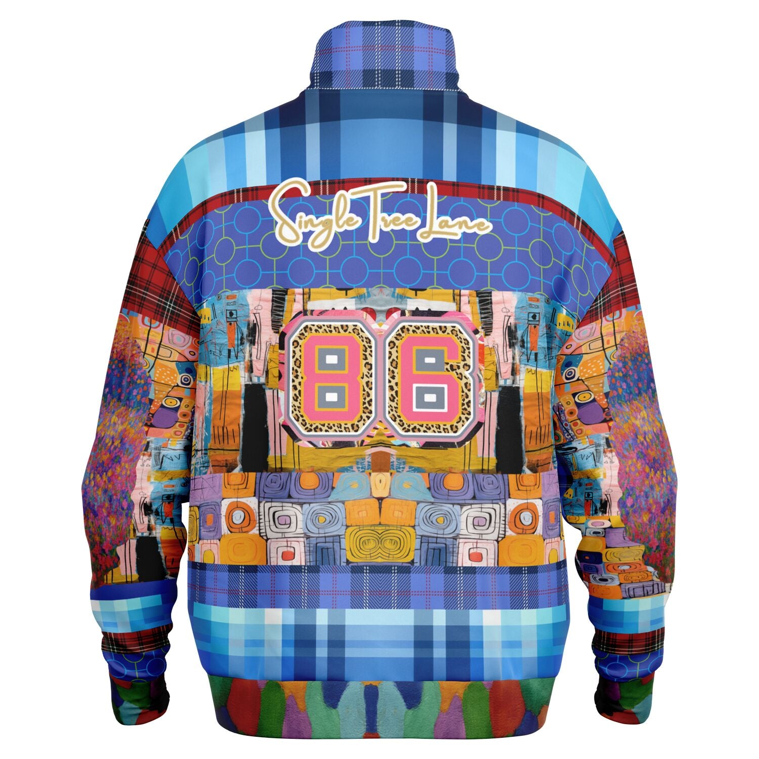 Open Window in Provence Graffiti Patchwork Heavyweight Oversized Quarter Zip Sweatshirt
