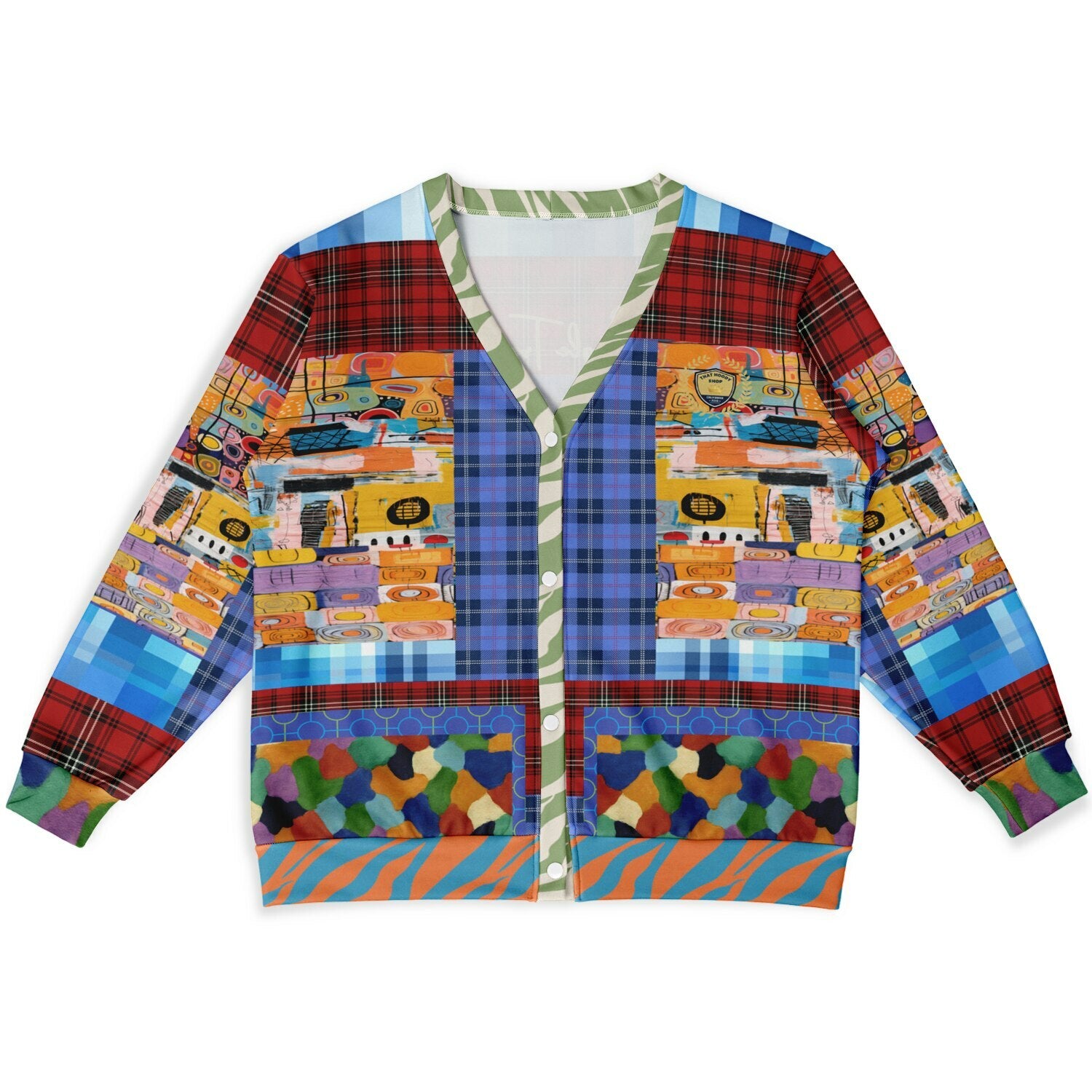 Open Window in Provence Patchwork Heavyweight Unisex Cardigan