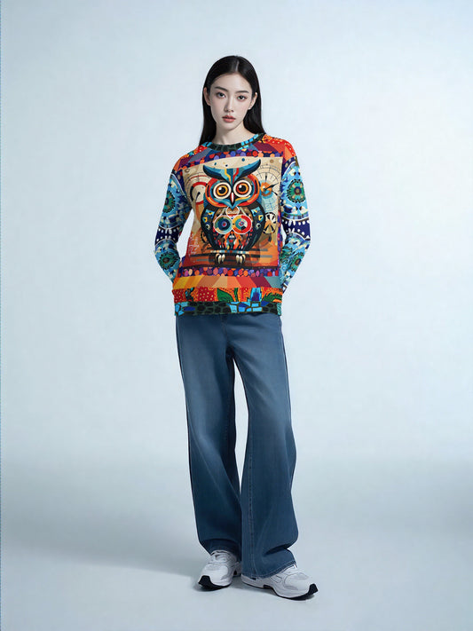 The Owls Have IT Steampunk Design Unisex Sweatshirt (Gold Label)
