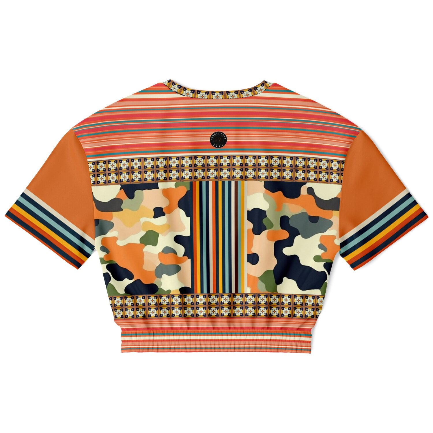 Peachtree in Orange Camo Eco-Poly Short Sleeve Cropped Pullover