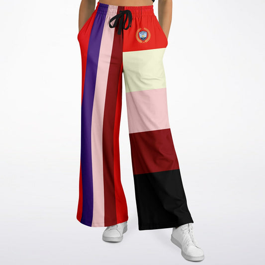 Pink Candy Holiday Stripe Eco-Poly Wide Leg Pants