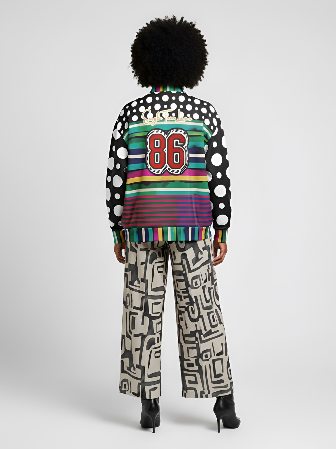 Black in the Pink Stripe Heavyweight Oversized Quarter Zip Sweatshirt