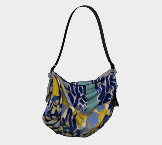 Purple Violets in Van Gogh Hobo  Scarf Bag