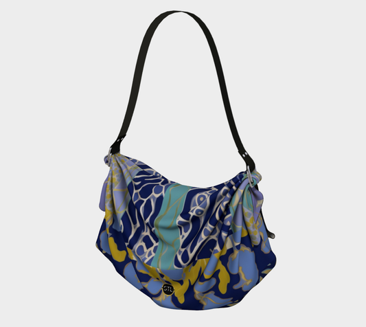 Purple Violets in Van Gogh Hobo  Scarf Bag