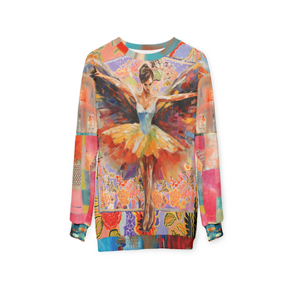 Prima Ballerina in Prism Patchwork Mid-Weight Polyester Unisex Sweatshirt (Gold Label)