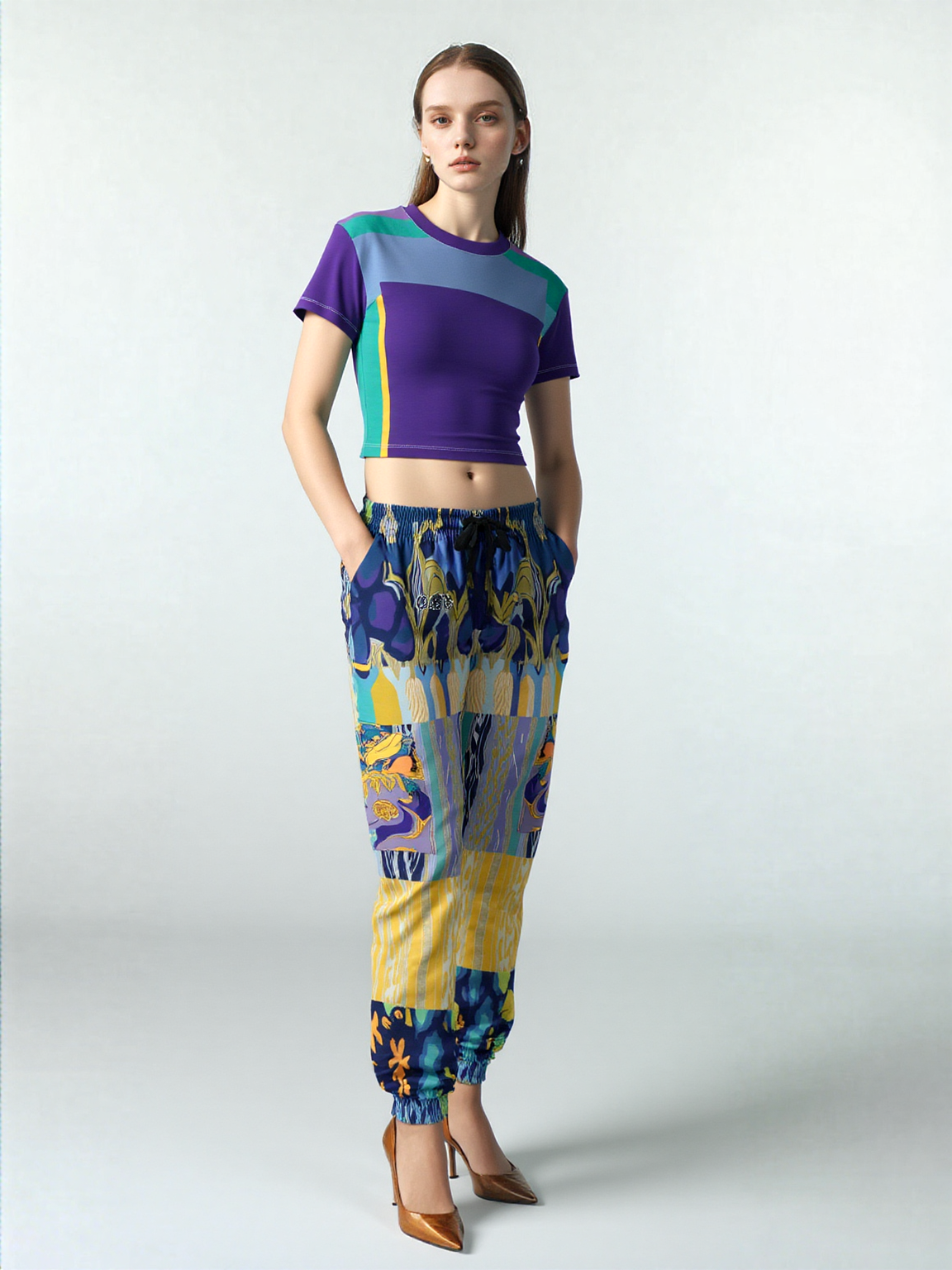 Mass Hypnosis Purple Melody Eco-Poly Unisex Cargo Joggers