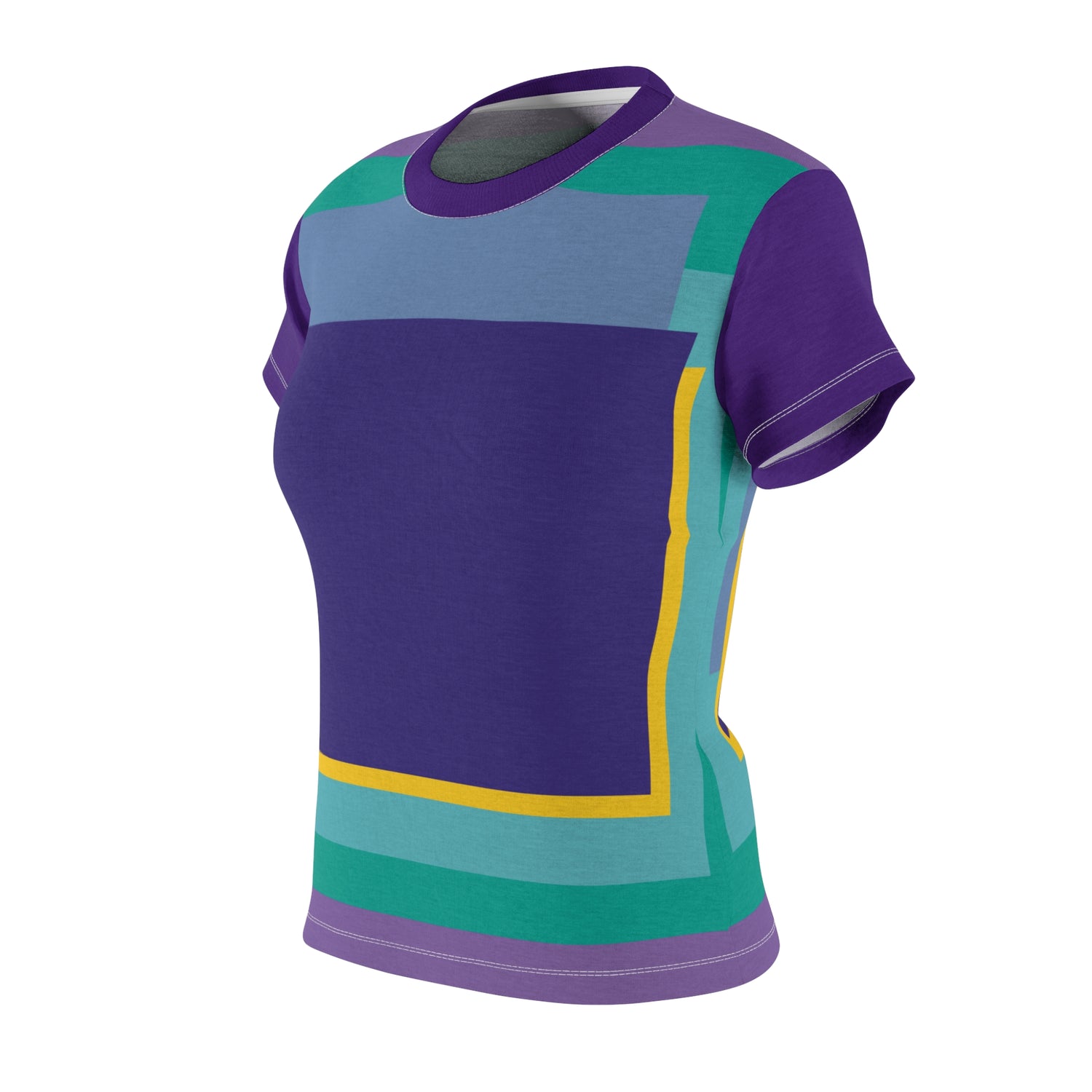 Purple Squared to the Max Geometric Print Colorful Women&