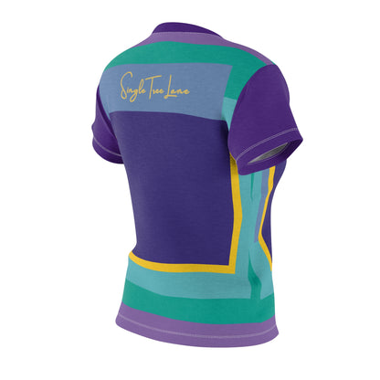 Purple Squared to the Max Geometric Print Colorful Women&