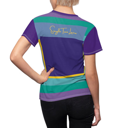 Purple Squared to the Max Geometric Print Colorful Women&