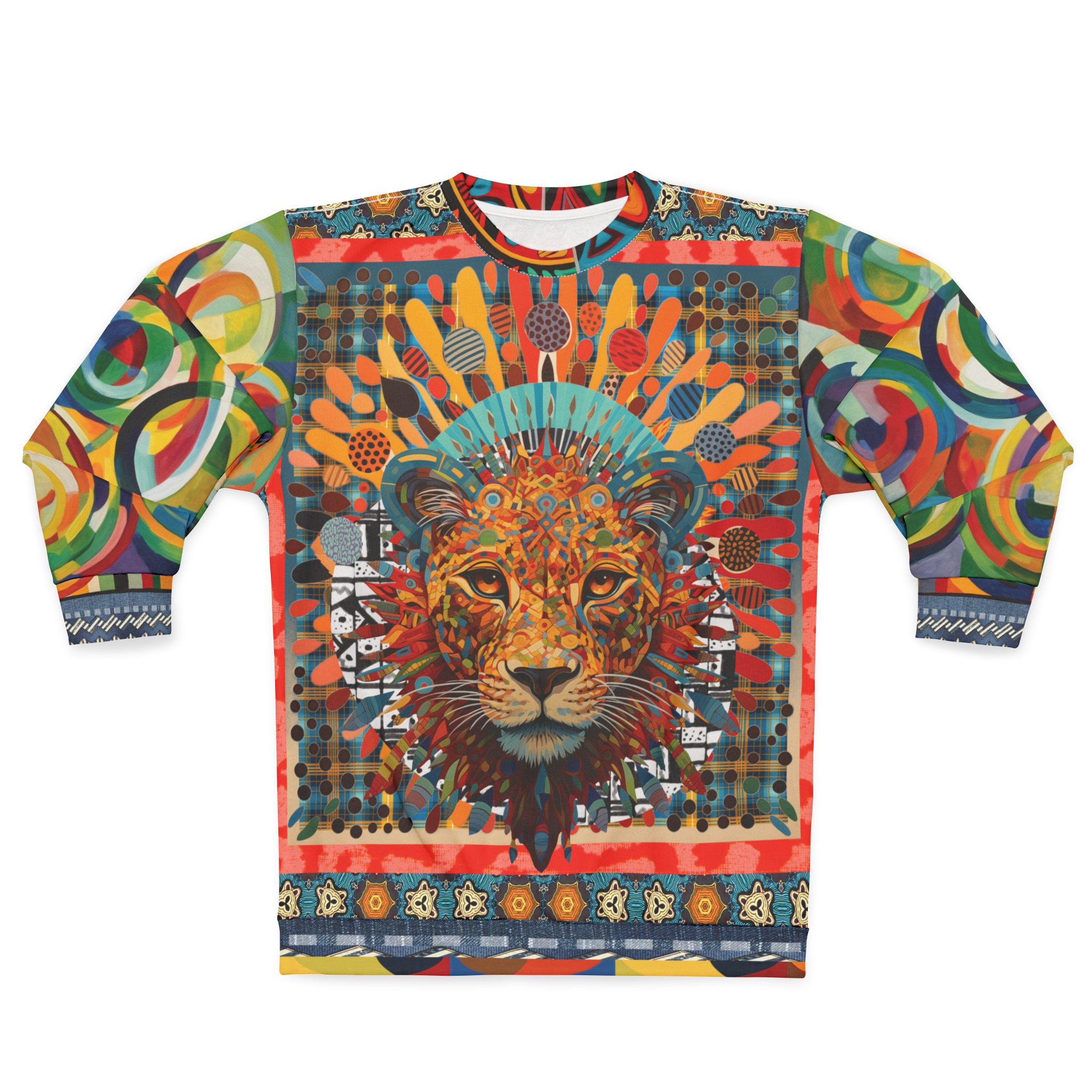 Queen of the Jungle Lion Mosaic Unisex Sweatshirt (Gold Label)