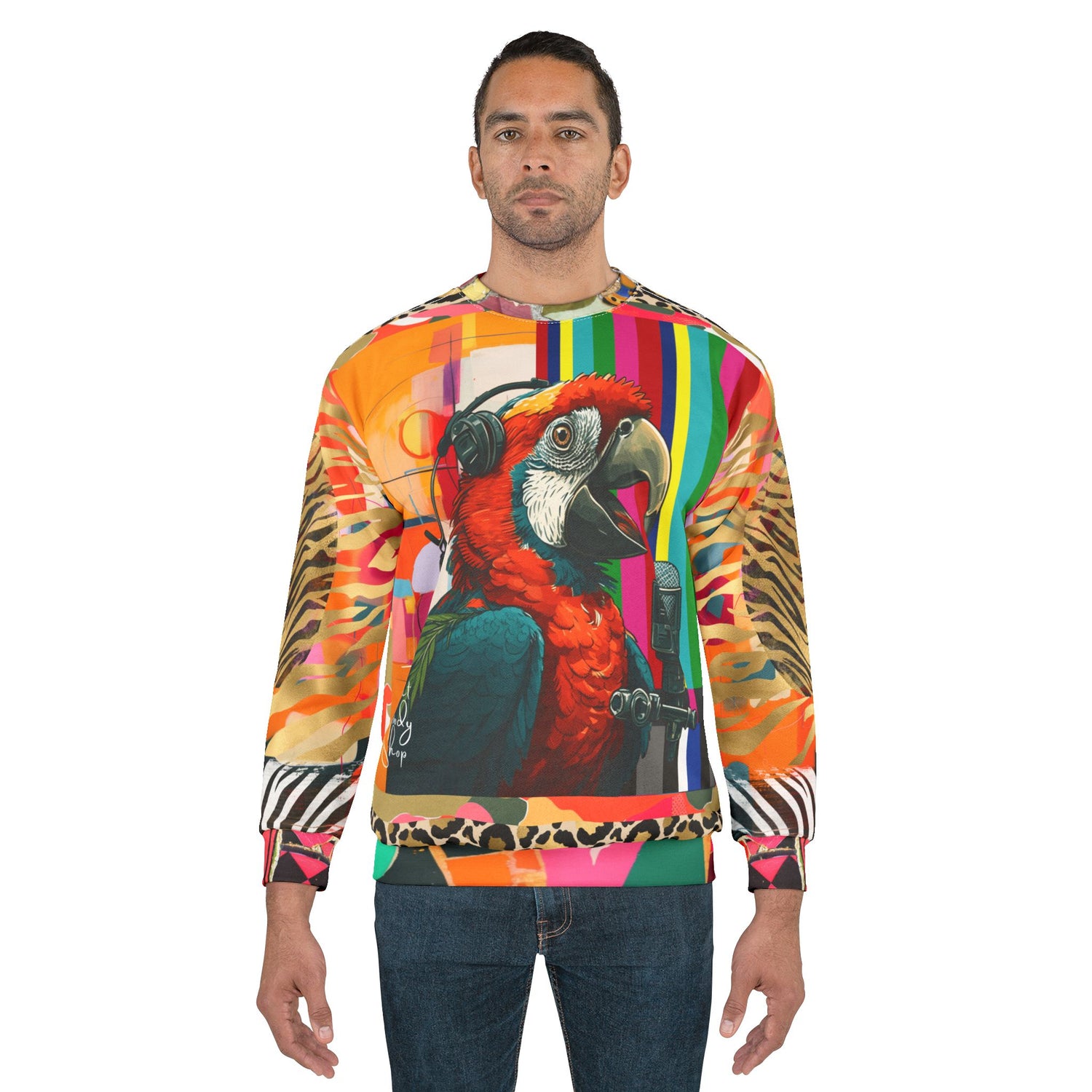 Radio Free Macaw in Technicolor Unisex Sweatshirt (Gold Label)