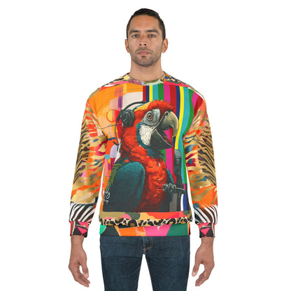 Radio Free Macaw in Technicolor Unisex Sweatshirt (Gold Label)
