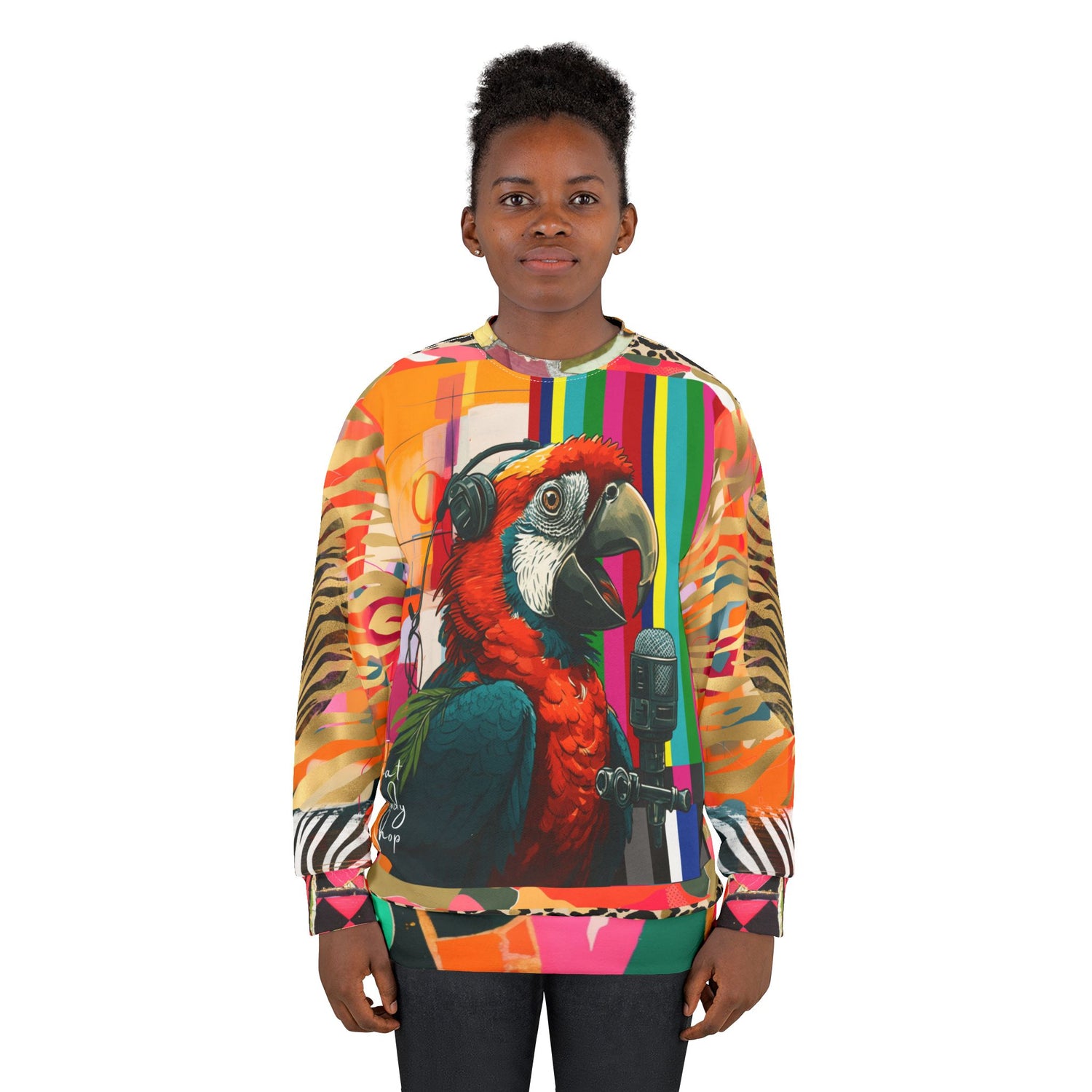 Radio Free Macaw in Technicolor Unisex Sweatshirt (Gold Label)
