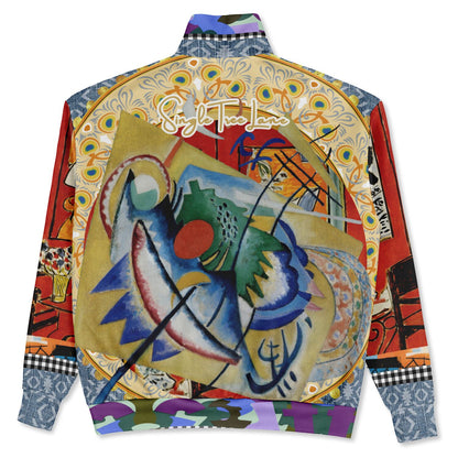 Red Oval on Gold and Denim Plate Heavyweight Oversized Quarter Zip Sweatshirt