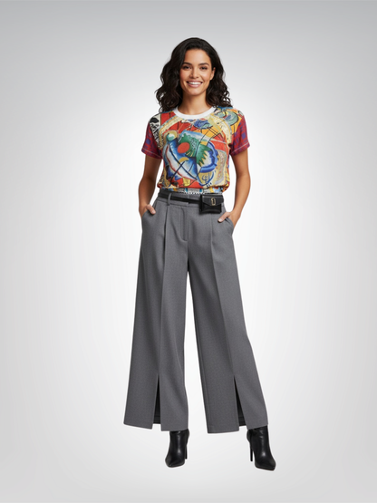 Red Oval in Denim and Gold Plate - Kandinsky AOP Women&