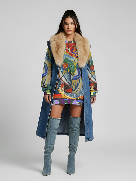 Red Oval on Gold and Denim Plate Unisex Sweatshirt (Gold Label)