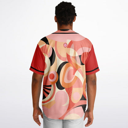 Sunset Springs Abstract 70s Short Sleeve Eco-Poly Reversible Baseball Jersey