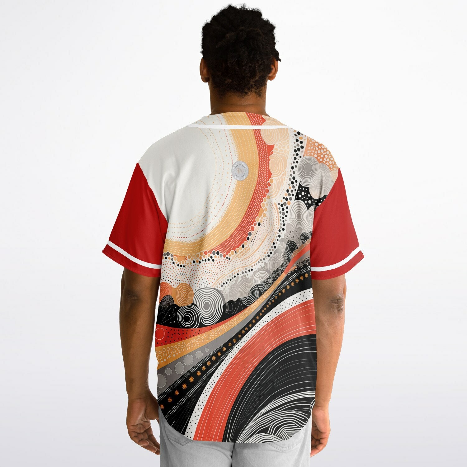 Sunset Springs Abstract 70s Short Sleeve Eco-Poly Reversible Baseball Jersey