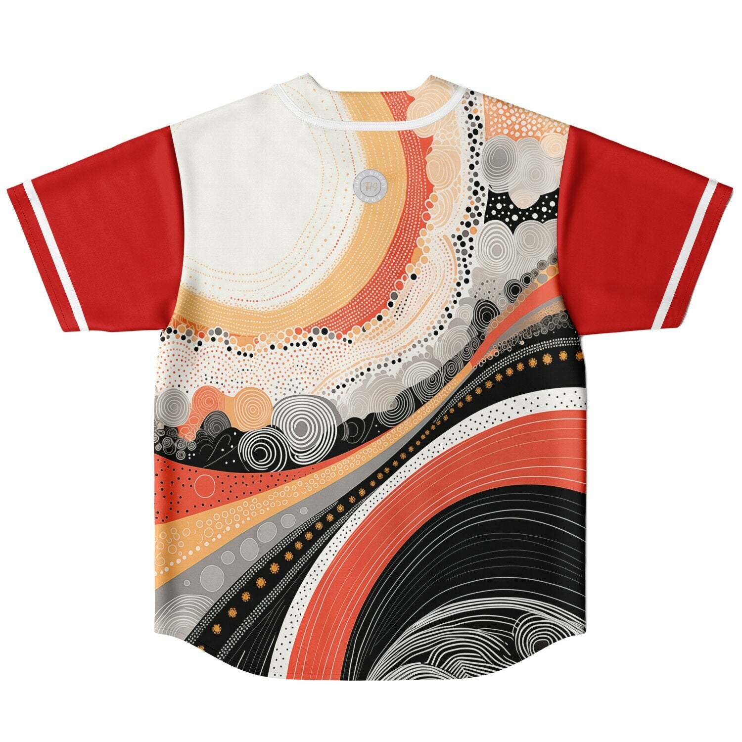 Sunset Springs Abstract 70s Short Sleeve Eco-Poly Reversible Baseball Jersey