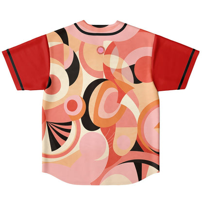 Sunset Springs Abstract 70s Short Sleeve Eco-Poly Reversible Baseball Jersey