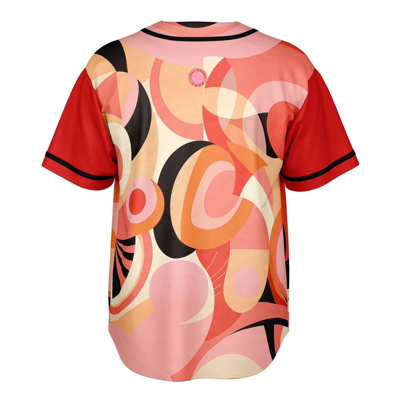 Sunset Springs Abstract 70s Short Sleeve Eco-Poly Reversible Baseball Jersey