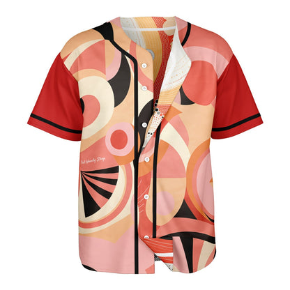 Sunset Springs Abstract 70s Short Sleeve Eco-Poly Reversible Baseball Jersey