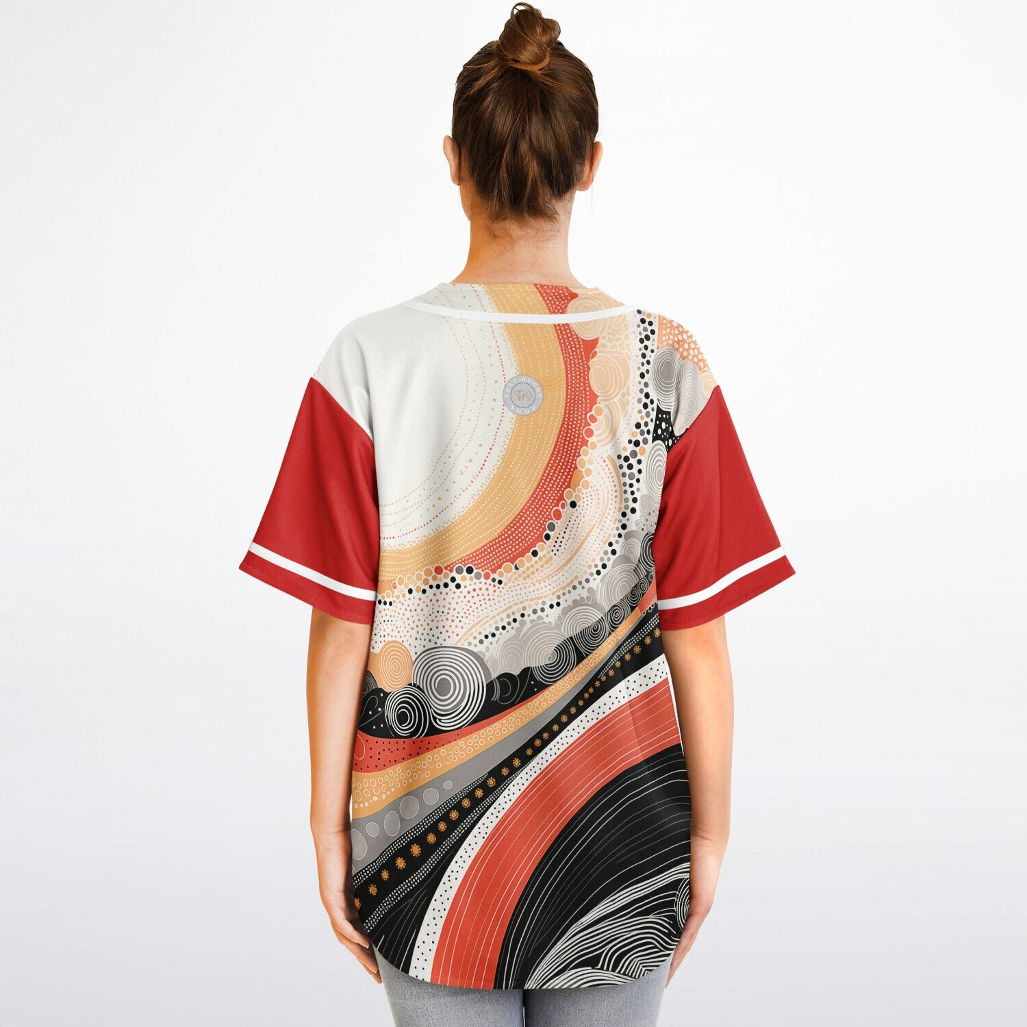 Sunset Springs Abstract 70s Short Sleeve Eco-Poly Reversible Baseball Jersey