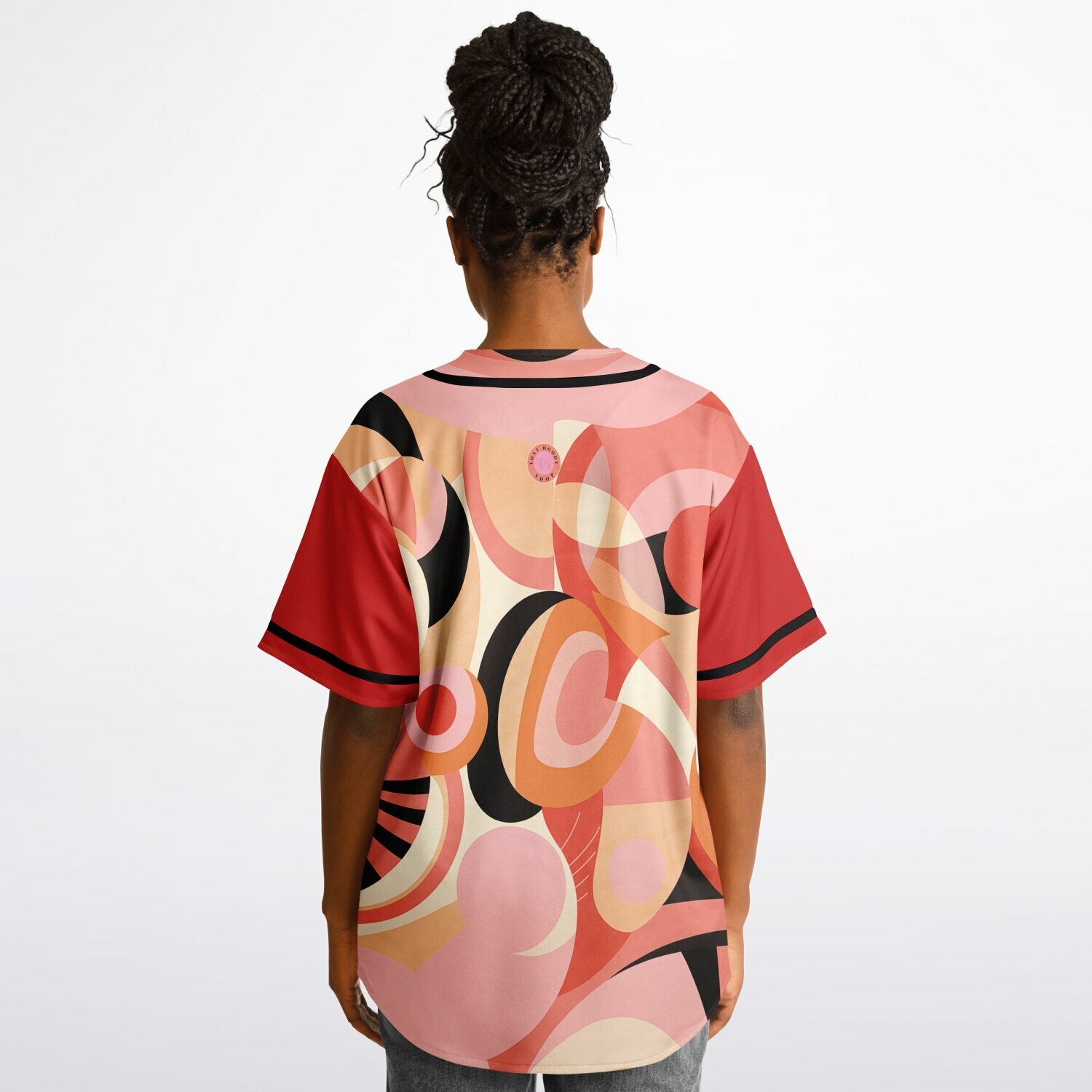 Sunset Springs Abstract 70s Short Sleeve Eco-Poly Reversible Baseball Jersey