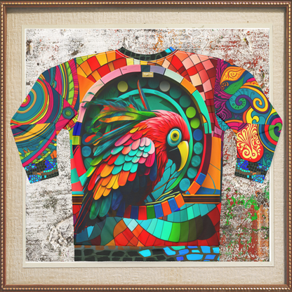 Rainbow Macaw Mosaic Paisley Swirl Unisex Sweatshirt (Gold Label)