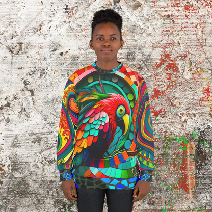 Sudadera unisex Rainbow Macaw Mosaic Paisley Swirl