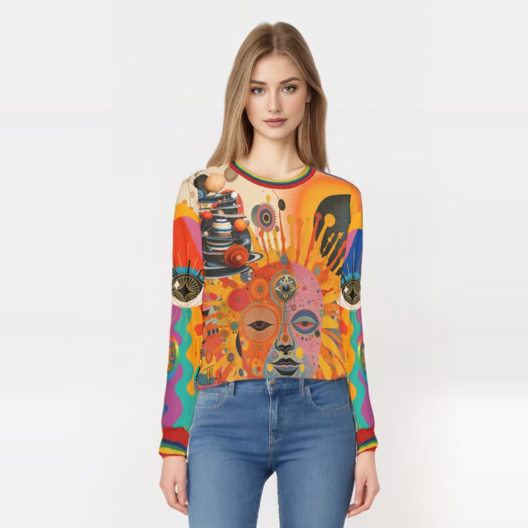 Psychedelic Futurama Sun Goddess Abstract Art Unisex Sweatshirt
