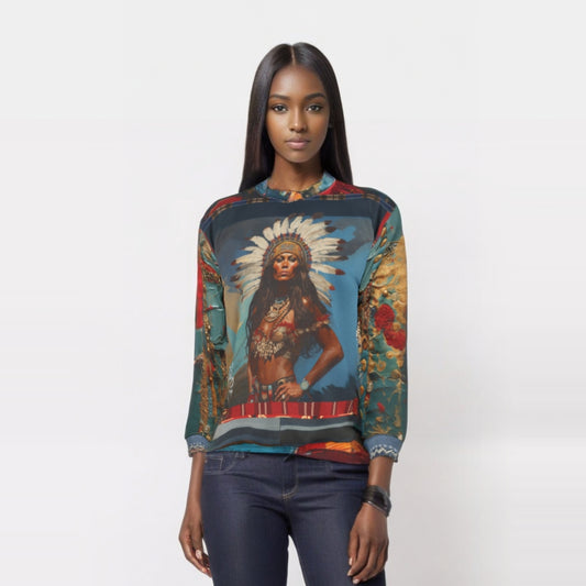 Black Seminole Woman in Plume Unisex Sweatshirt (Gold Label)