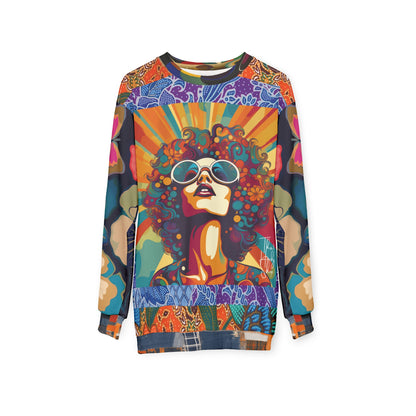 See My Halo Hippie Woman Print Unisex Sweatshirt (Gold Label)