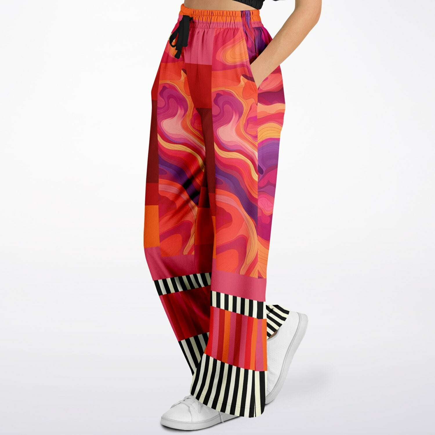 South Beach Flash Marble Stripe Eco-Poly Wide Leg Pants