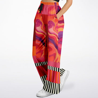 South Beach Flash Marble Stripe Eco-Poly Wide Leg Pants