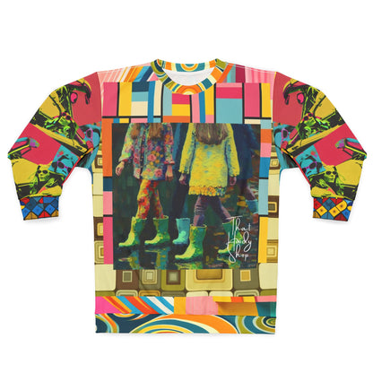 Spring Rain Retro Hippie Colorblock Unisex Sweatshirt (Gold Label)