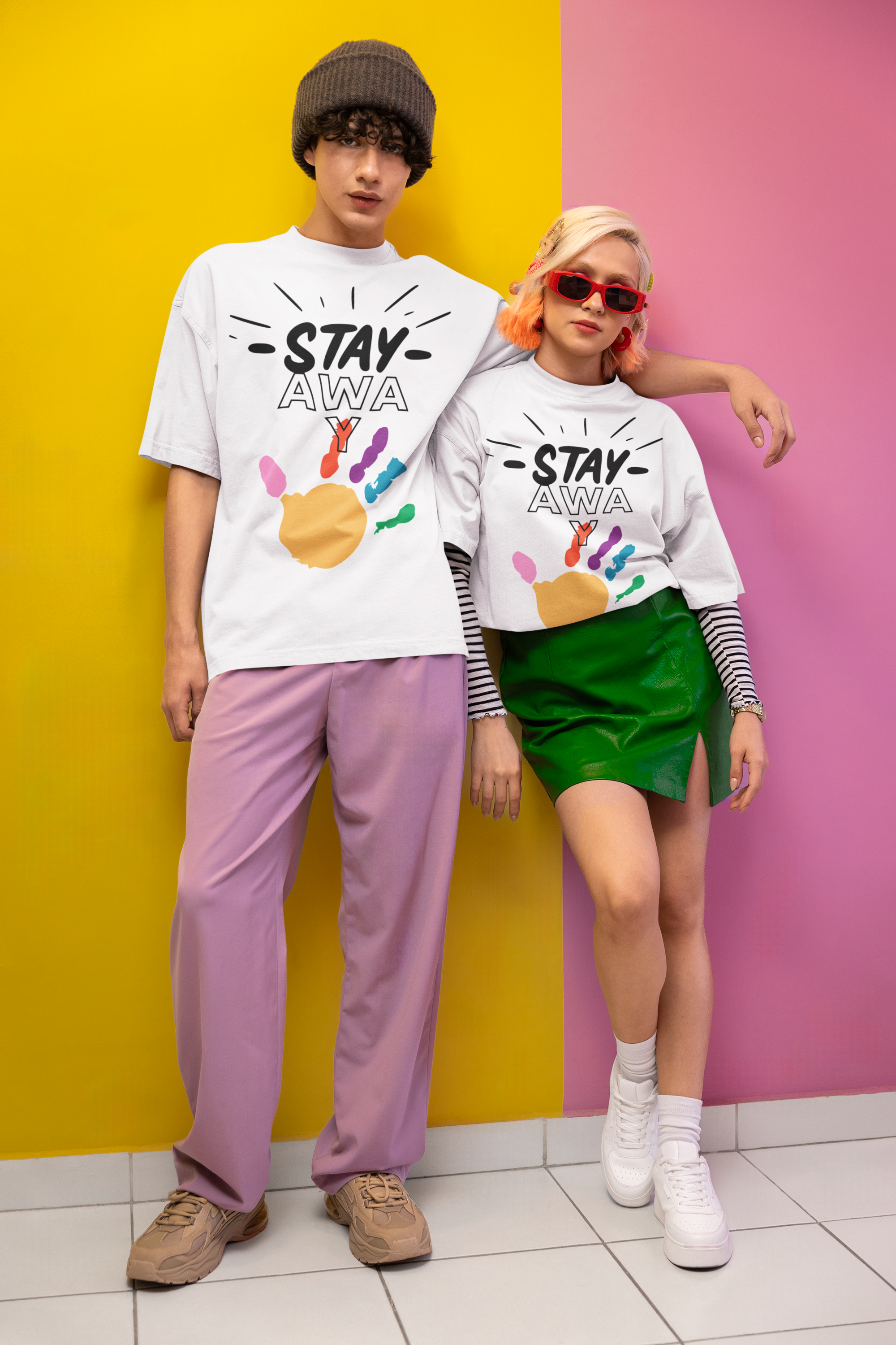 Stay Away Rainbow Hand Unisex Short Sleeve Tee