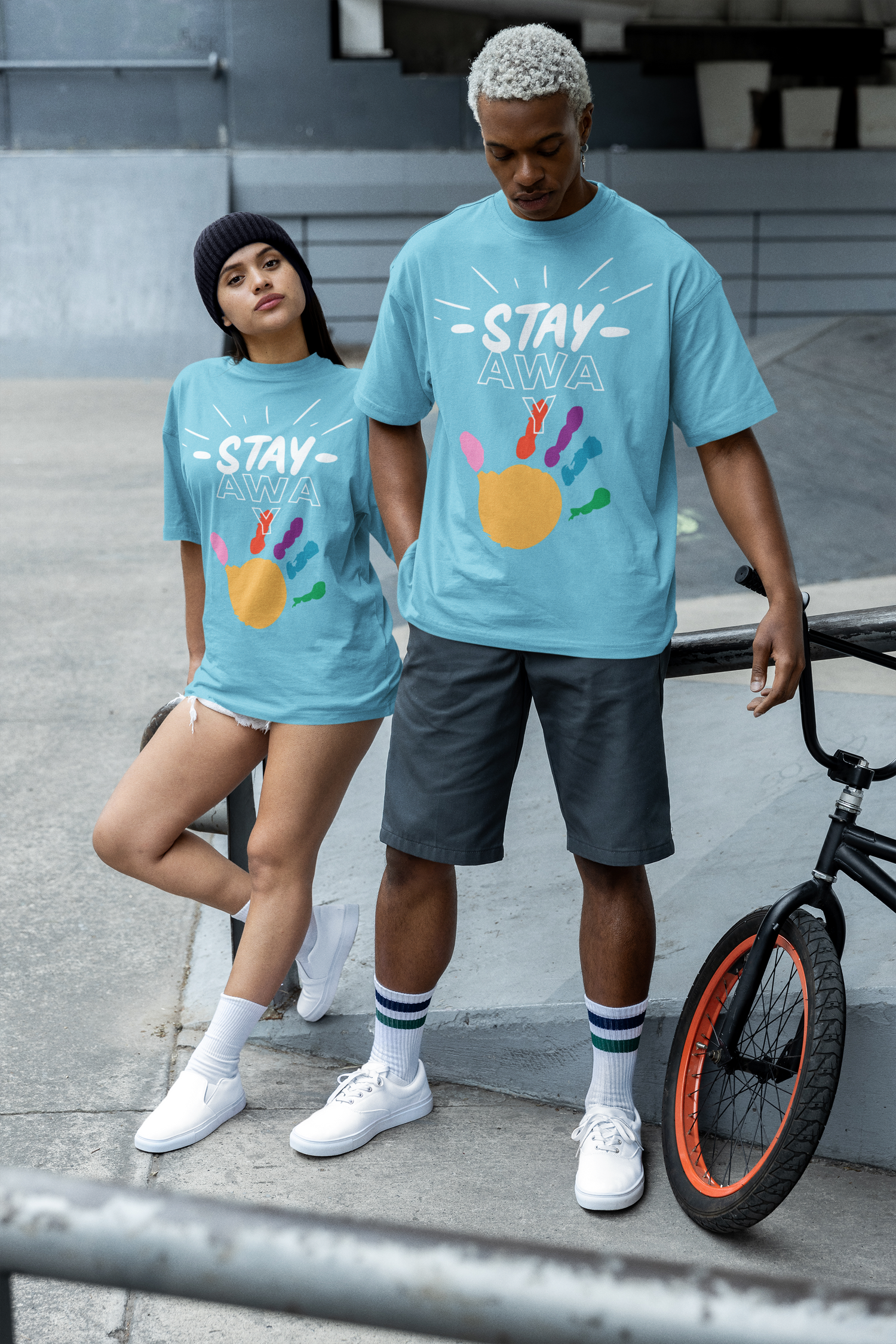 Stay Away Rainbow Hand Unisex Short Sleeve Tee