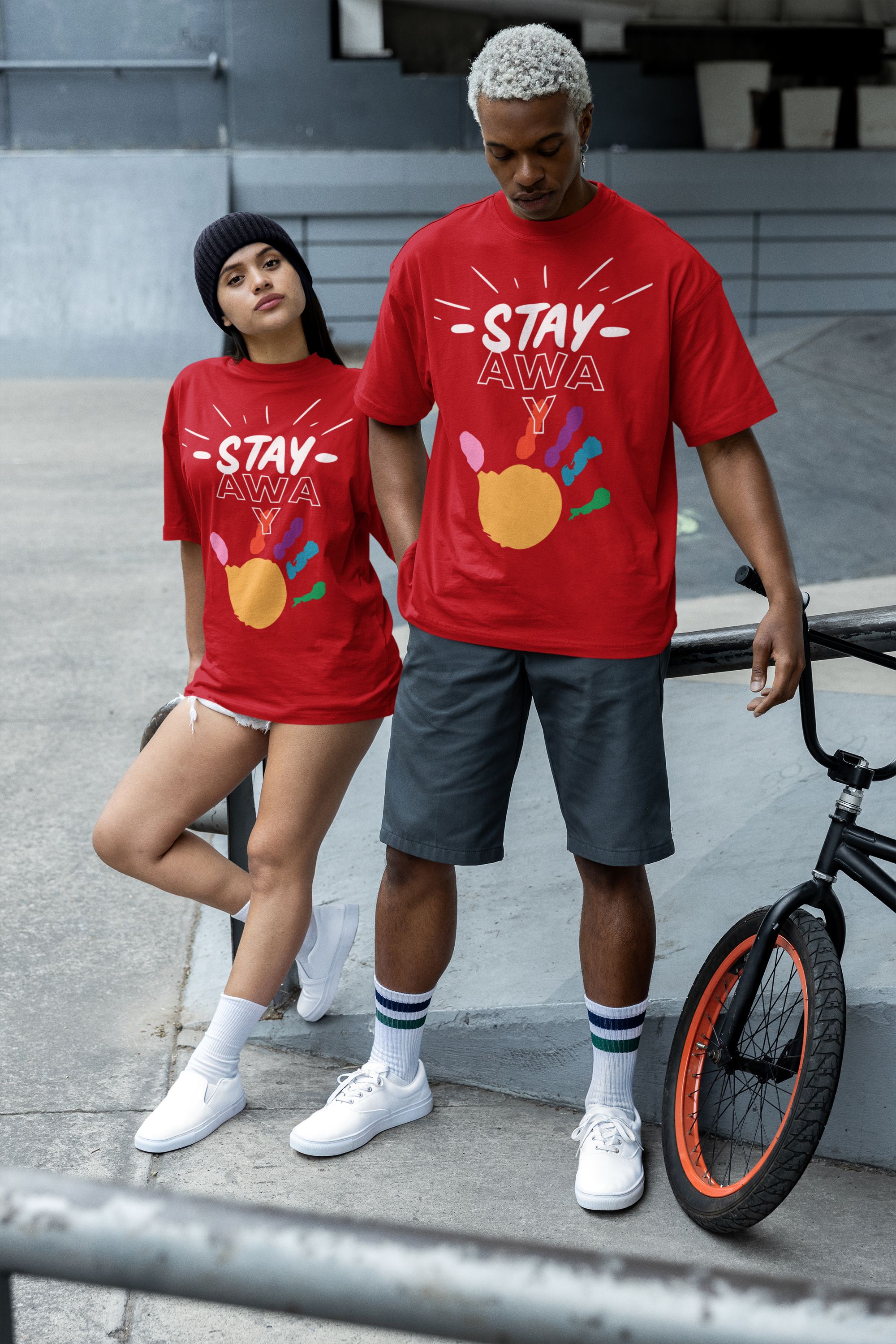 Stay Away Rainbow Hand Unisex Short Sleeve Tee