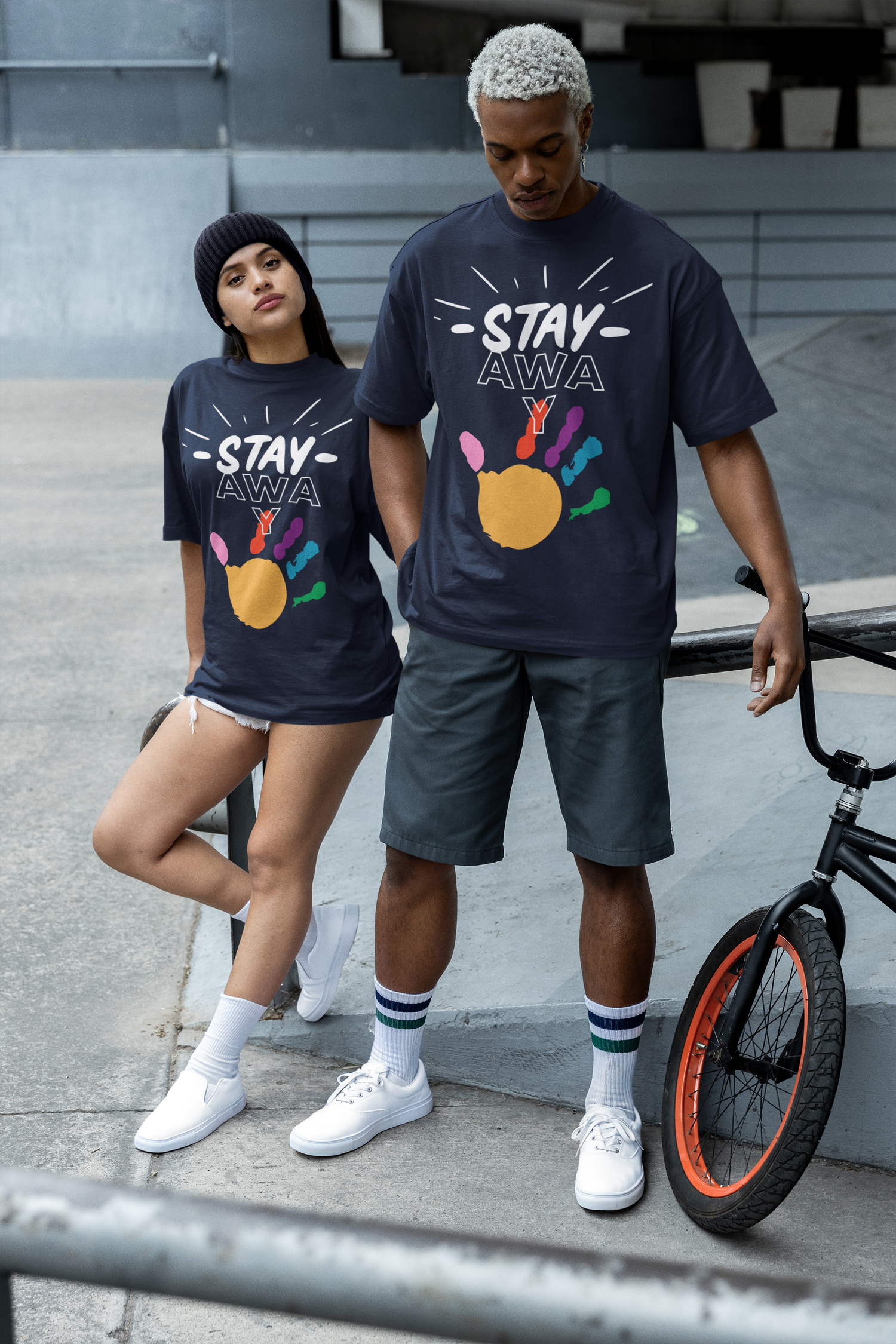 Stay Away Rainbow Hand Unisex Short Sleeve Tee