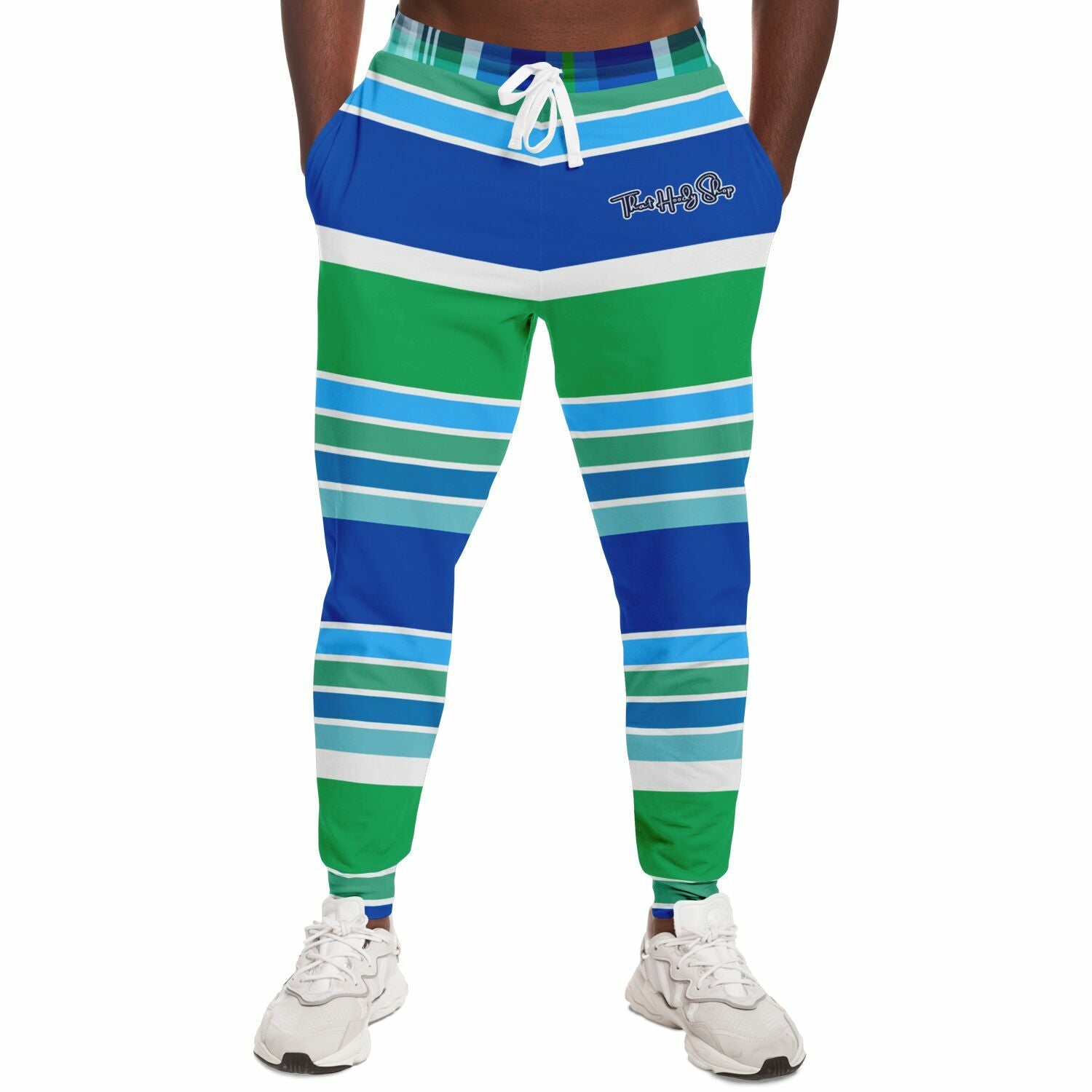 Stay Fresh Blue Marine Stripe Eco-Poly Unisex Joggers