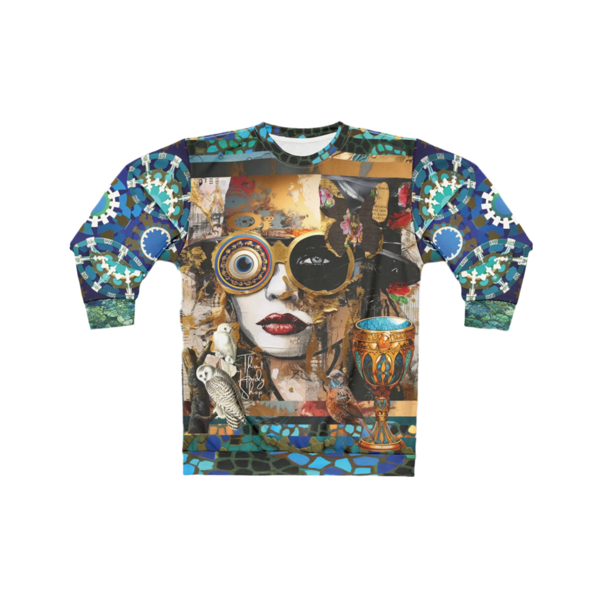 Chica Steampunk en sudadera unisex abstracta