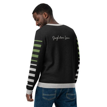 Stripes Brigade in Black Knitted Crewneck Sweater