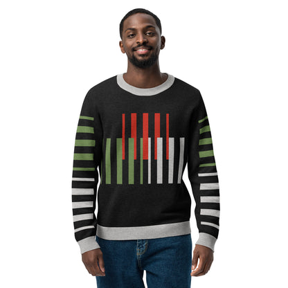 Stripes Brigade in Black Knitted Crewneck Sweater