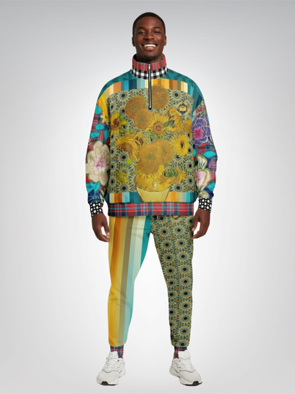 Sunflowers in My 1888 Van Gogh Heavyweight Oversized Quarter Zip Sweatshirt