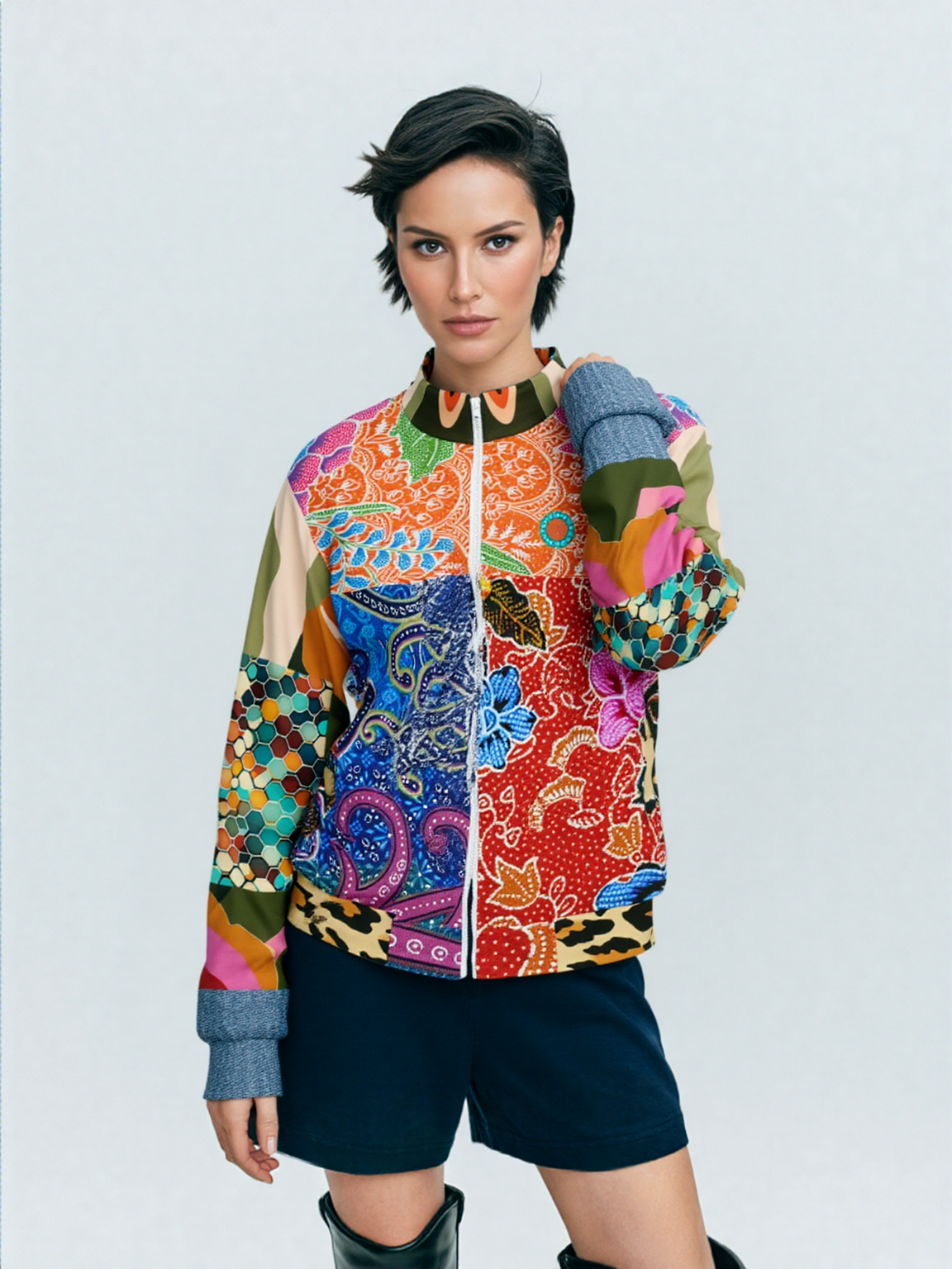Sweet Clementine Deco Girl Patchwork Eco-Poly Unisex Track Jacket